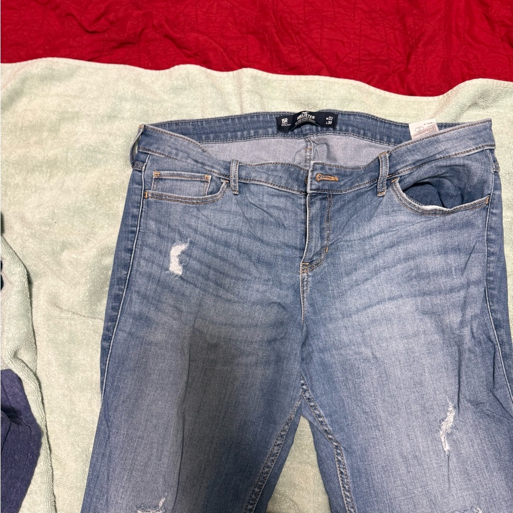Hollister Light Blue Distressed Jeans